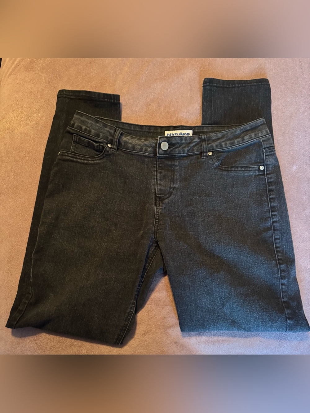 Peter Nygard Black Skinny Stretch Pull Up Jeans size 14